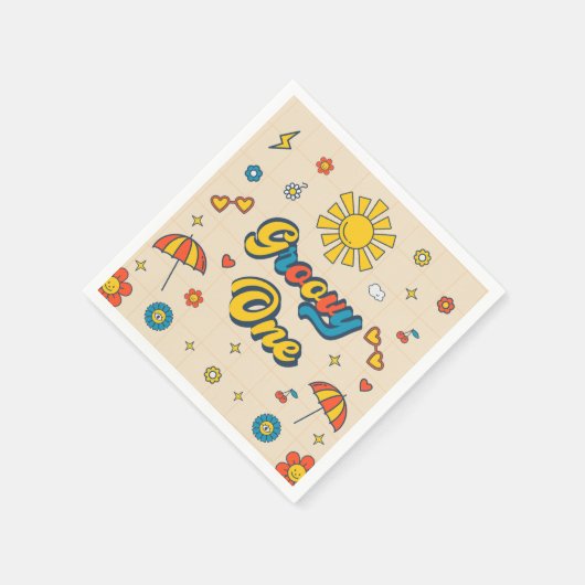 Serviette En Papier Super Retro Daisy fête d'anniversaire (Coin)