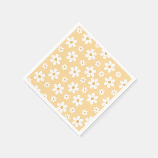 Serviette En Papier Super Retro Daisy jaune (Coin)