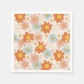 Serviette En Papier Super Retro Daisy Orange Blue Cream (Devant)