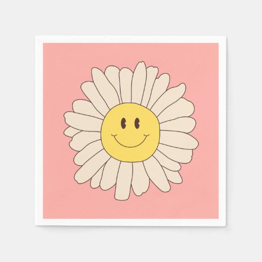 Serviette En Papier Super Retro Daisy Rose (Devant)