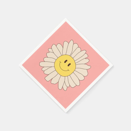 Serviette En Papier Super Retro Daisy Rose (Coin)