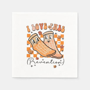 Serviette En Papier Super Retro I Love Fall Prevention Drôle