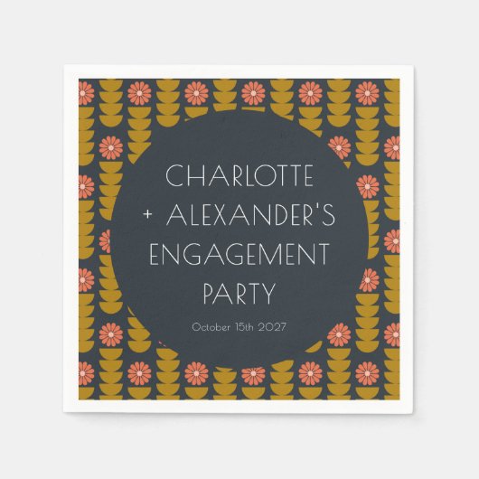 Serviette En Papier Super Retro les années 70 Floral tendance (Devant)