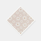 Serviette En Papier Super Retro Lumière Brown marguerite Floral (Coin)