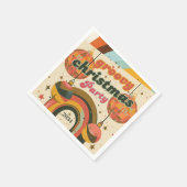 Serviette En Papier Super rétro Noël les années 70 inspiré (Coin)