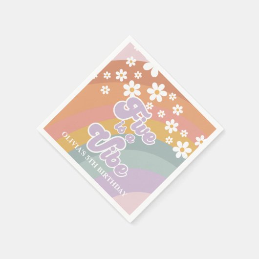 Serviette En Papier Super Retro Rainbow Five est une Vibe (Coin)