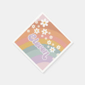 Serviette En Papier Super Retro Rainbow Onzième anniversaire (Coin)