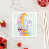 Serviette En Papier Super Rollersking Retro Rainbow Anniversaire (En situation)