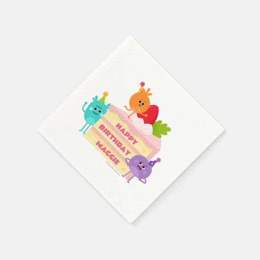Serviette En Papier Super Simple Bumble Nums Anniversaire Gâteau (Coin)
