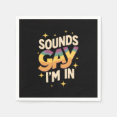 Serviette En Papier Super Sounds Gay I'm In LGBT Rainbow Pride (Devant)