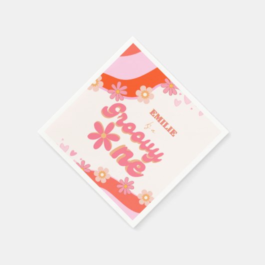 Serviette En Papier Super un 1er anniversaire fête Boho Retro Daisy (Coin)