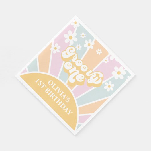Serviette En Papier Super Un pastel Retro Sunshine daisy boho (Coin)