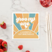 Serviette En Papier Super Un Retro Sunshine Boy Papier d'anniversaire (En situation)