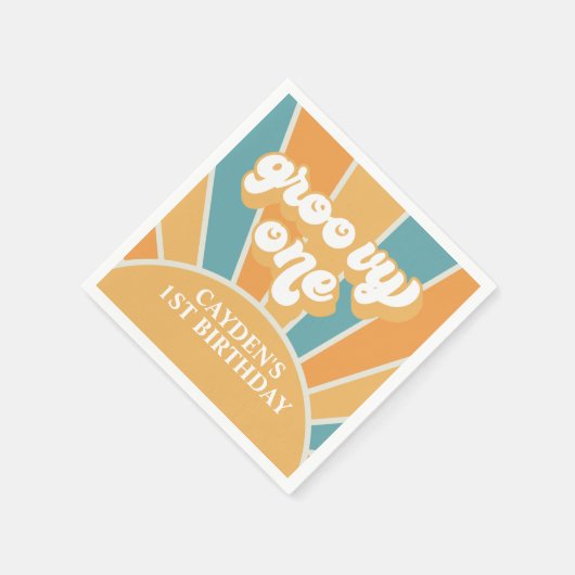 Serviette En Papier Super Un Retro Sunshine Boy Papier d'anniversaire (Coin)
