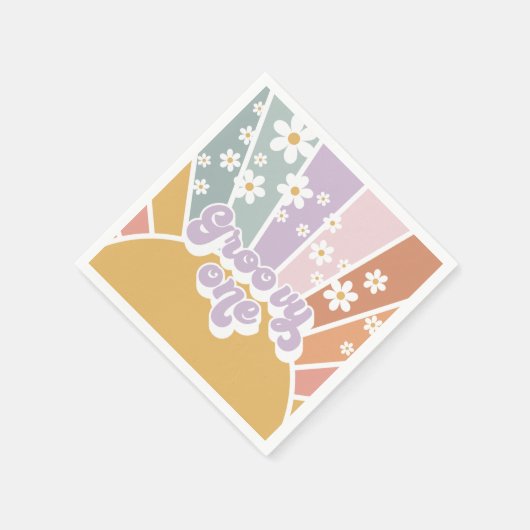 Serviette En Papier Super un Sunshine rétro Rainbow Daisy (Coin)