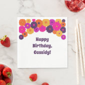 Serviette En Papier Super violet et rose hippie puissance (En situation)