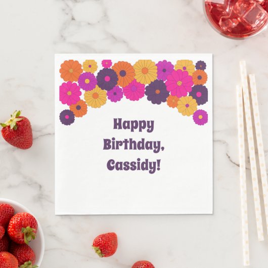 Serviette En Papier Super violet et rose hippie puissance (En situation)