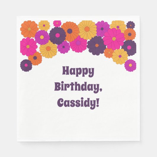 Serviette En Papier Super violet et rose hippie puissance (Devant)