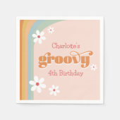 Serviette En Papier Super White Daisies Fille 4e anniversaire (Devant)