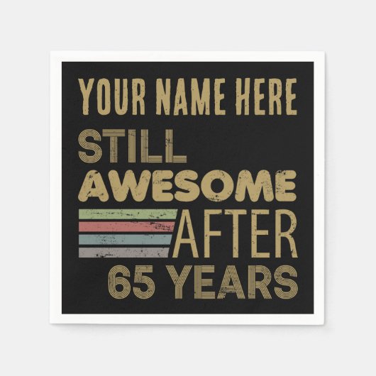 Serviette En Papier Superbe 65e anniversaire personnalisé (Devant)