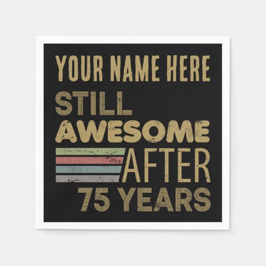 Serviette En Papier Superbe 75e anniversaire personnalisé (Devant)
