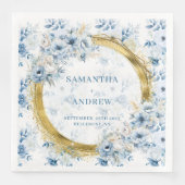 Serviette En Papier Superbe aquarelle bleu clair Mariage d'accentuatio (Devant)