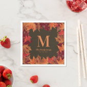 Serviette En Papier Superbe Automne Feuilles Monogramme automne (En situation)