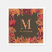 Serviette En Papier Superbe Automne Feuilles Monogramme automne (Devant)