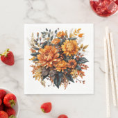 Serviette En Papier Superbe automne floral (En situation)