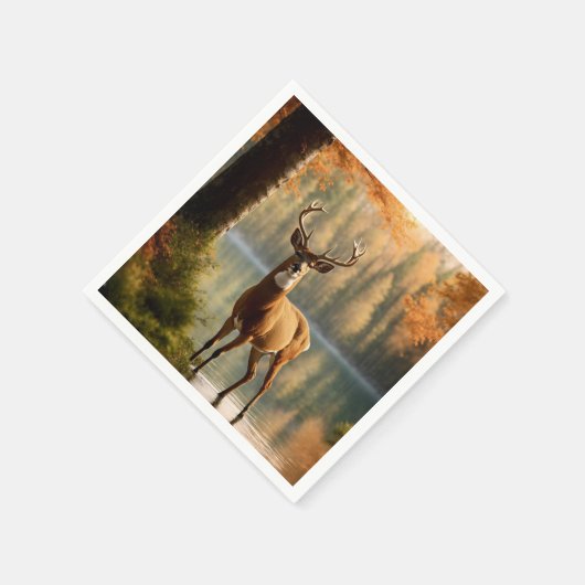 Serviette En Papier Superbe canard à douze points dans les eaux d'auto (Coin)