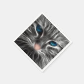 Serviette En Papier Superbe Chat aux Yeux Bleus (Coin)