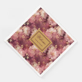 Serviette En Papier Superbe Dîner Personnalisé Blush Burgundy Gold (Coin)