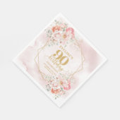 Serviette En Papier Superbe fête de 90e anniversaire rose vif (Coin)