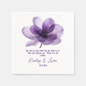 Serviette En Papier Superbe Mariage de fleurs violettes (Devant)