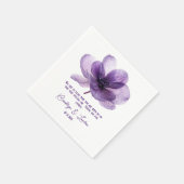 Serviette En Papier Superbe Mariage de fleurs violettes (Coin)