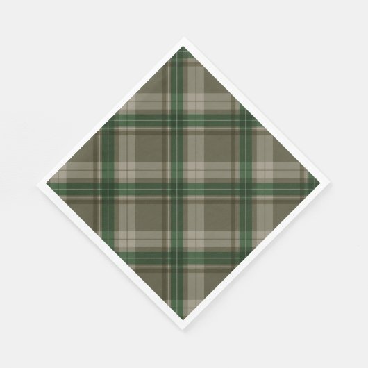 Serviette En Papier Superbe Plaid vert (Coin)