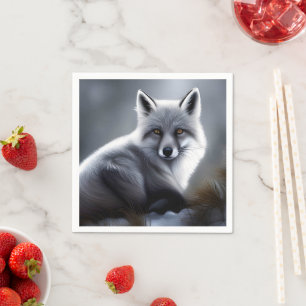 Serviette En Papier Superbe Renard Artique