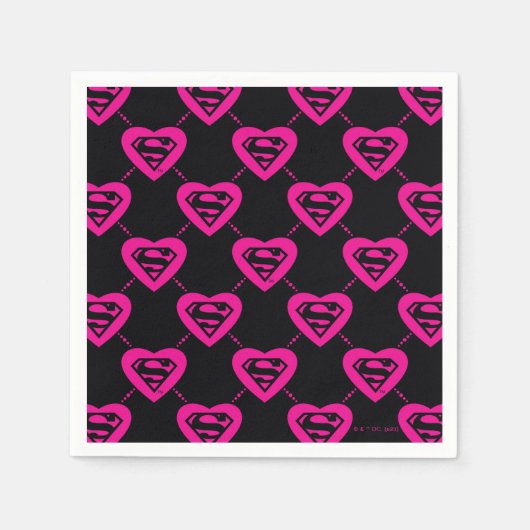 Serviette En Papier Supergirl Hearts Motif diagonal (Devant)