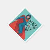 Serviette En Papier Supergirl Hovering en costume bleu (Coin)