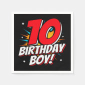 Serviette En Papier Superhero 10 ans Anniversaire Garçon 10e Anniversa (Devant)