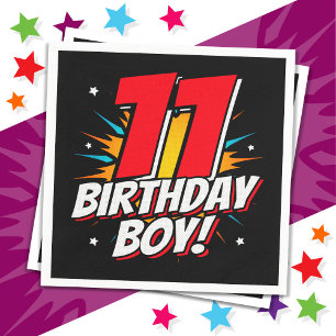Serviette En Papier Superhero 11 ans Anniversaire Garçon 11e Anniversa