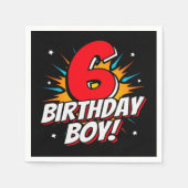 Serviette En Papier Superhero 6 ans Anniversaire Garçon 6e Anniversair (Devant)