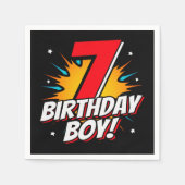 Serviette En Papier Superhero 7 ans Anniversaire Garçon 7e Anniversair (Devant)