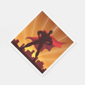 Serviette En Papier Superhero Avec Un Cap Rouge (Coin)