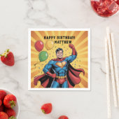 Serviette En Papier Superhero Boys Birthday Party (En situation)