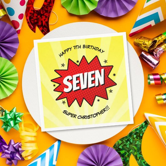 Serviette En Papier Superhero Comic Book N'importe quel âge Anniversai