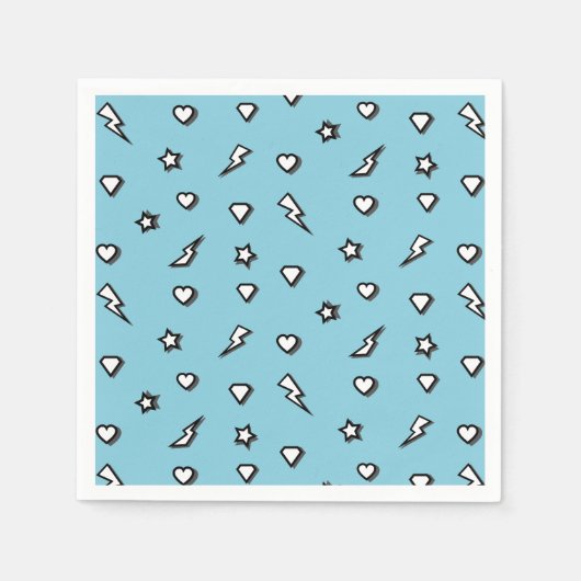 Serviette En Papier Superhero Comic Motif Anniversaire Papier Napkin (Devant)