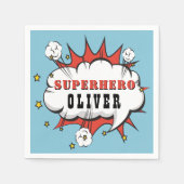 Serviette En Papier Superhero Comic Speech Bubble Boy Anniversaire Par (Devant)