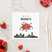 Serviette En Papier Superhero dynamique 2e anniversaire (En situation)