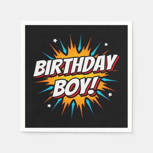 Serviette En Papier Superhero Party Comic Book Hero Birthday Boy (Devant)
